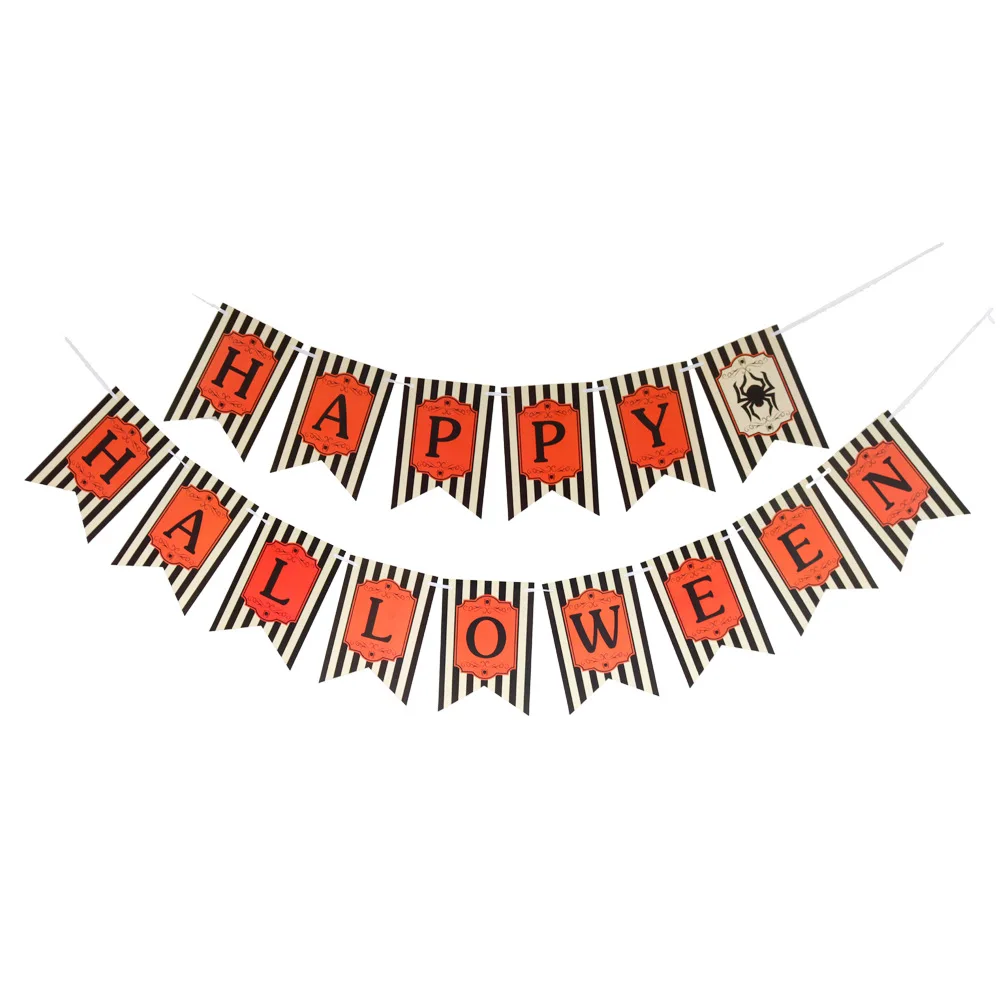 

8-Season Happy Halloween Banner Pumpkin Party Decorations Home School Office Party Garland Supplies Door Cover Garden Decor