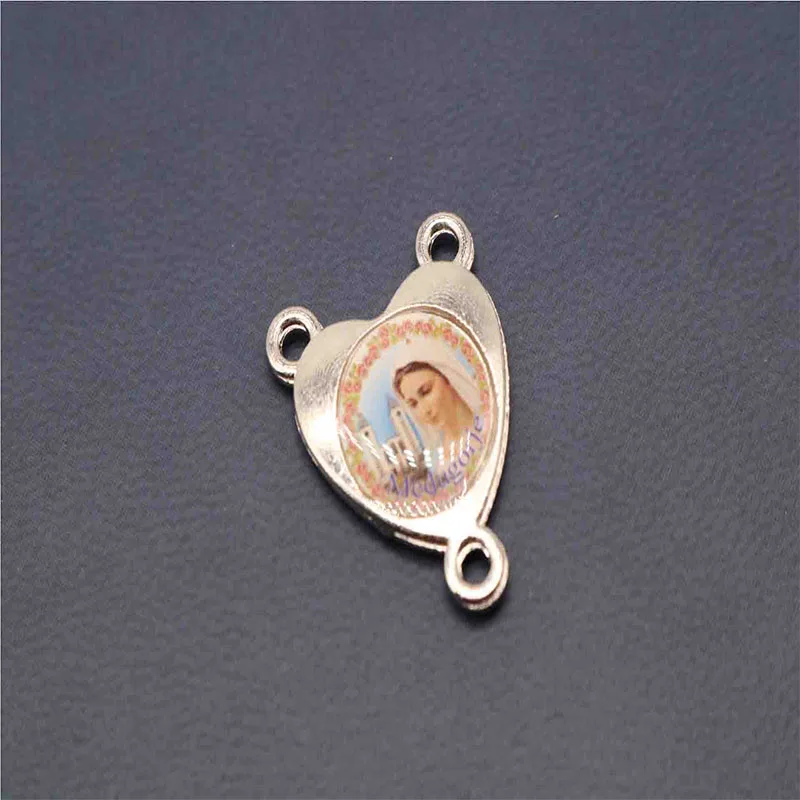 D0222 Catholic rosary necklace triangle medallion attachment. Various Saint Mary Jesus Christ icon triangle necklace rosary medal - Окраска металла: D0222