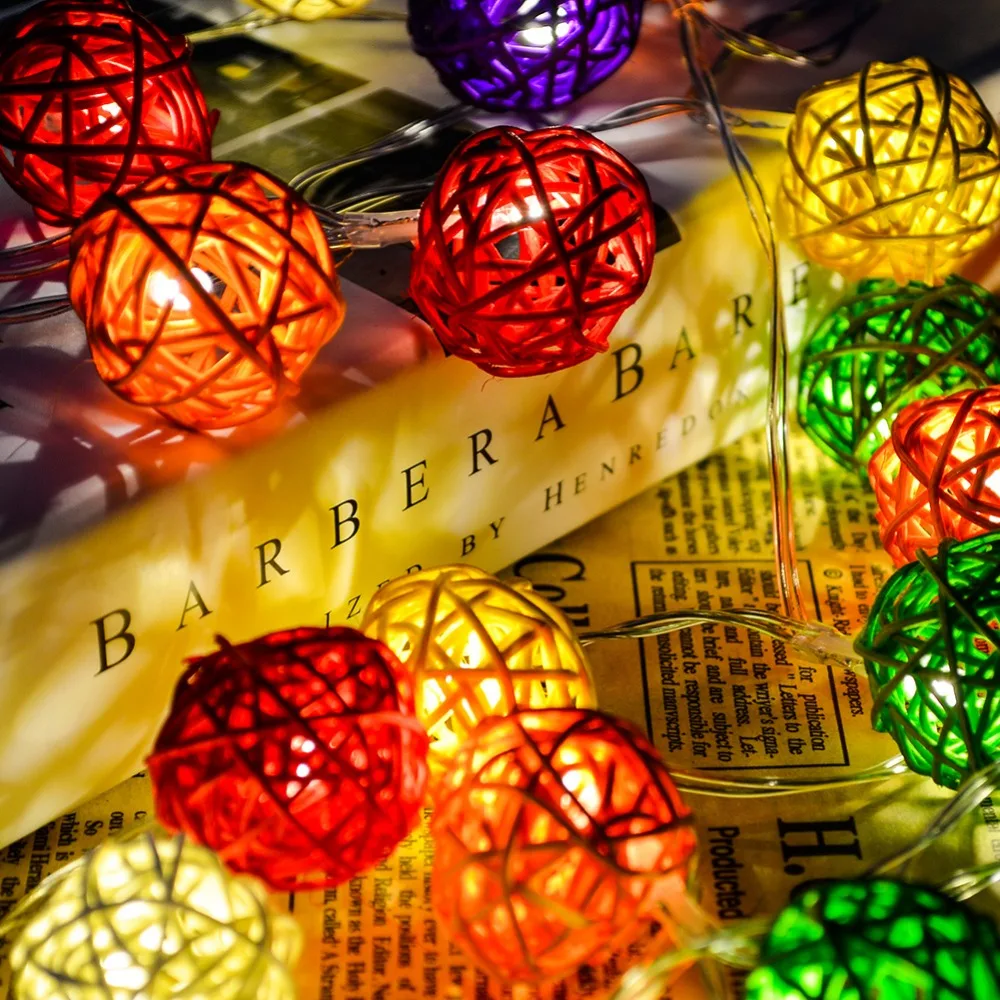 Lantern LED String Lights 20 Led Christmas Tree Fairy Indoor Paties Wedding Decorative Luces Multi Globe Light Lamp | Лампы и