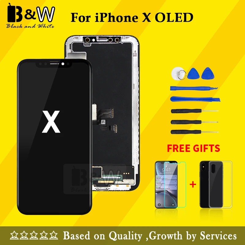 

Сенсорный экран в сборе для iPhone X, ЖК-дисплей AMOLED, без битых пикселей, высокое качество