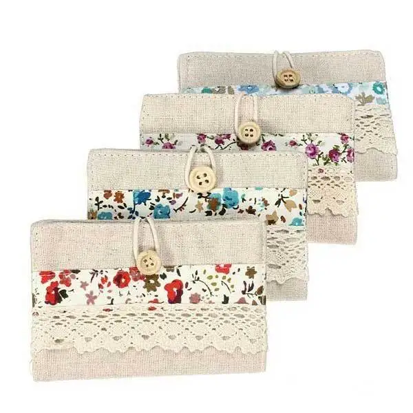 Everson Canvas Lace Fabric Card Pack Postcard Credit purse Cases | Багаж и сумки