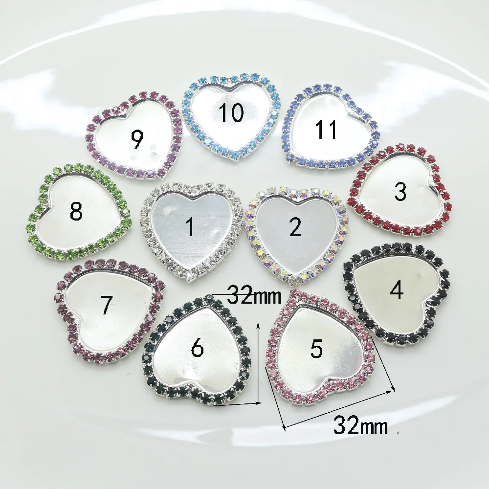 10 шт., декоративные пуговицы в виде сердца, 32 х32 мм