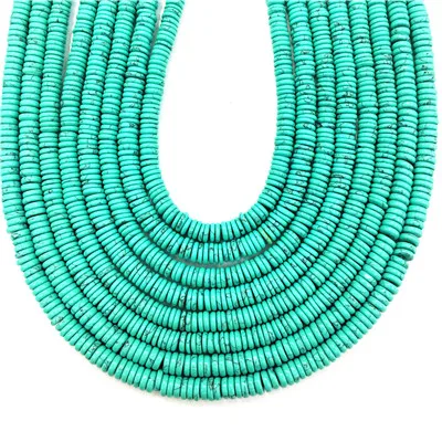 Blue Turquoise Газель 6*2 мм натуральный камень плоские бусины Агаты опалы для изготовления ювелирных изделий 180 шт - Цвет: Blue Turquoise