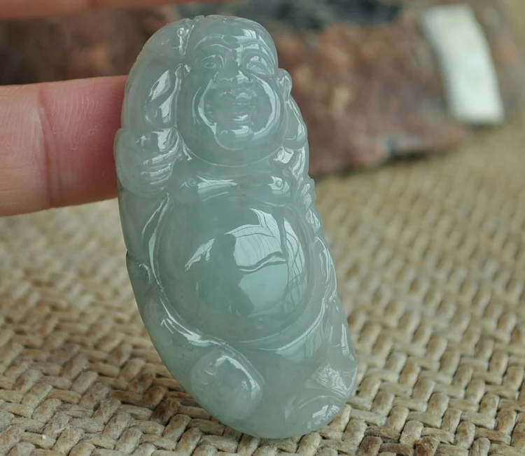 Exquisite natural jade Maitreya Buddha pendant e152# | Украшения и аксессуары