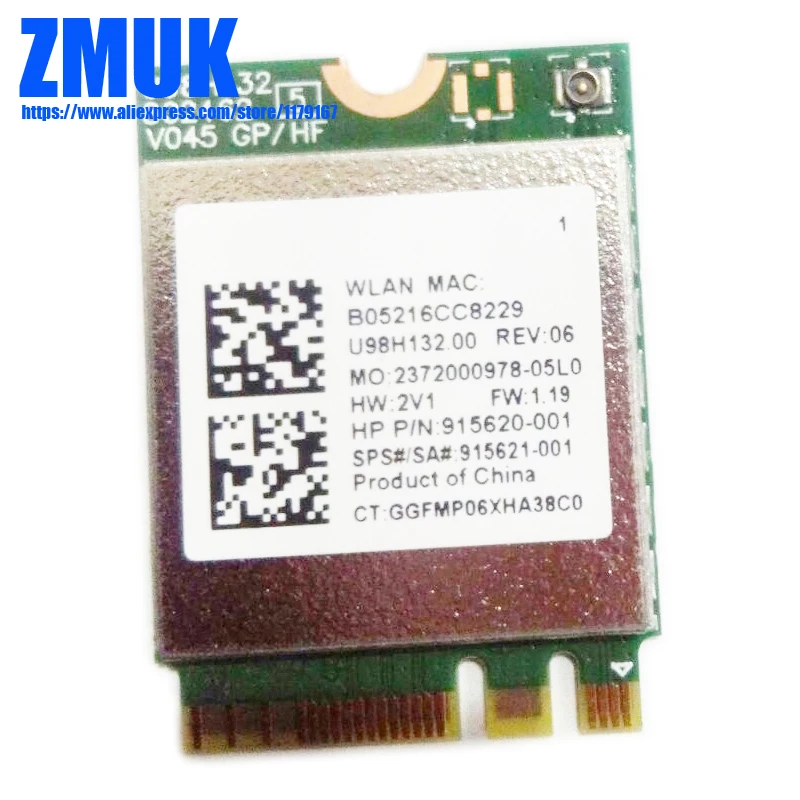 Комбинированный адаптер RTL8821CE 802.11AC 1X1 Wi Fi + BT 4 2 для hp ProBook 450 G5 PB430G5 Series P/N 915621