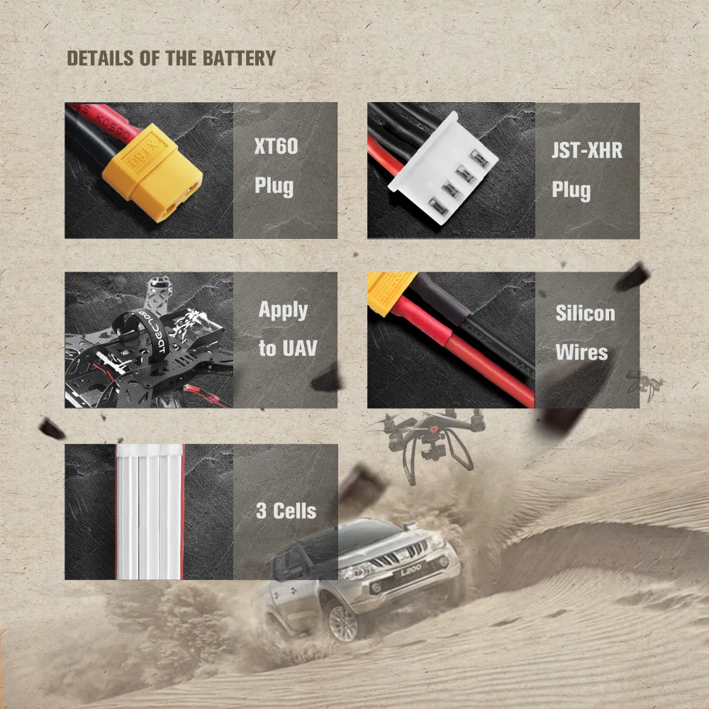 Аккумулятор GOLDBAT Lipo 1500 мАч 3S 11 1 В с 2 блока|Детали и аксессуары| |