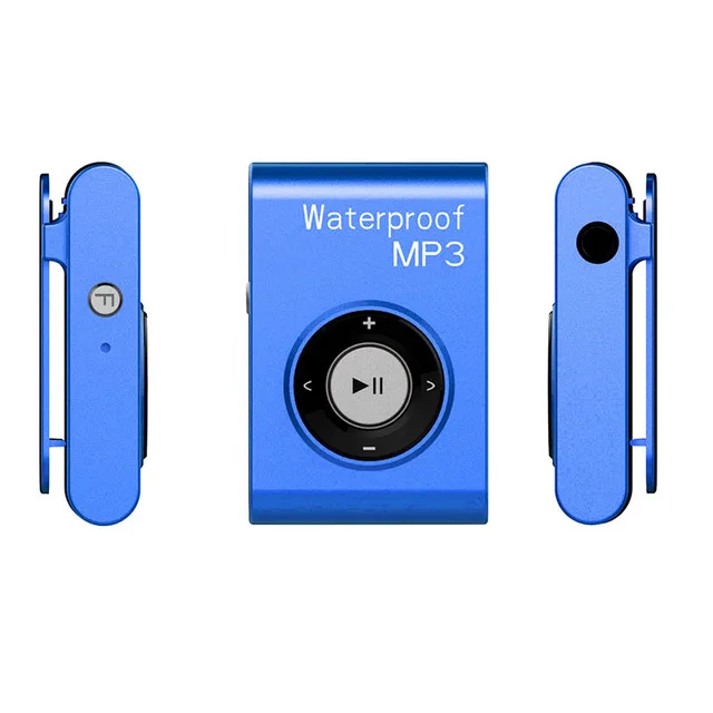 Синий 4 ГБ 8 ГБ Водонепроницаемый IPX8 Спортивный MP3 плеер петличный FM радио Плавание Серфинг Бег MP3 с наушниками под водой - Цвет: Синий