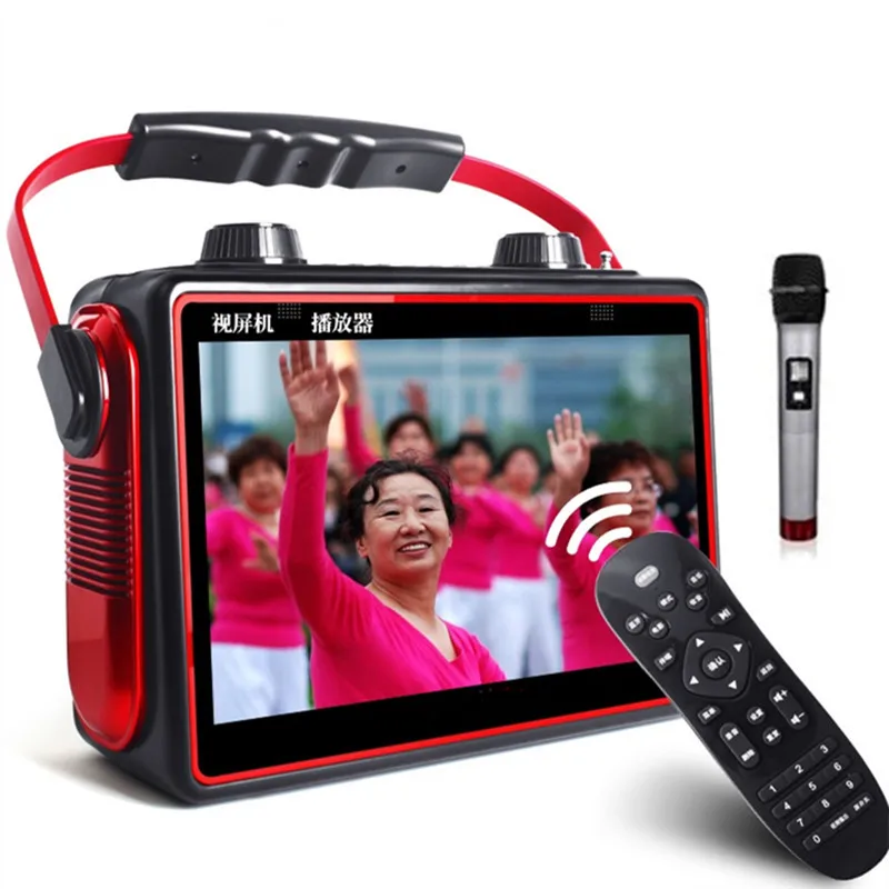 Портативный HD Дисплей аудио сеть bluetooth динамик видео машина TF карта U диск MP3 плеер открытый караоке звук поет танец usb