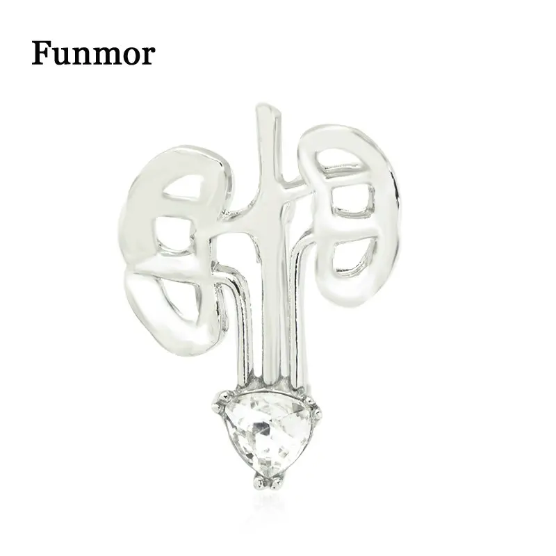 Брошь Funmor Мужская эмалированная в виде органа и легких изящная брошь с