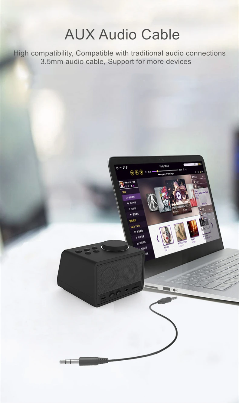 EXRIZU беспроводной Bluetooth динамик настольные часы FM радио зеркало светодиодный сабвуфер TF AUX u-диск музыкальный плеер для сон кровать комнаты