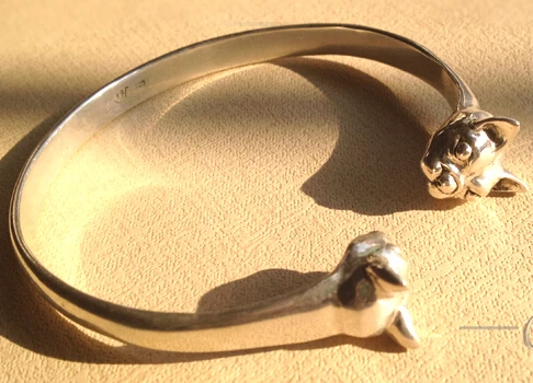 Уникальный браслет ручной работы с двумя головками бульдога для любимых