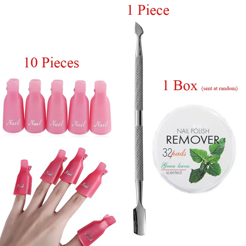 SET26 Pink AddFavor средство для снятия УФ гель-лака маникюрный набор для нейл-арта хлопковые салфетки для удаления ногтей клипса для удаления кутикулы ногтей комплекты для обертывания замачивания колпачков - Цвет: SET26 Pink