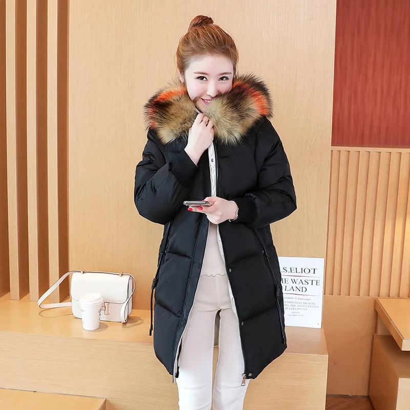 

2019 Hot Sale Polyester No Slim Winter New Korean Self-cultivation Thickening Cotton-padded Clothes Girls Long Fund Cotton Tide