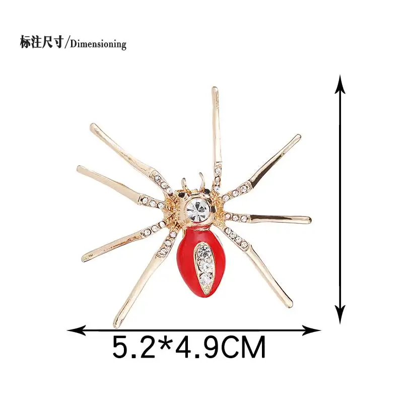 Насекомое с эмалевым покрытием брошь в форме паука кристаллом булавки со