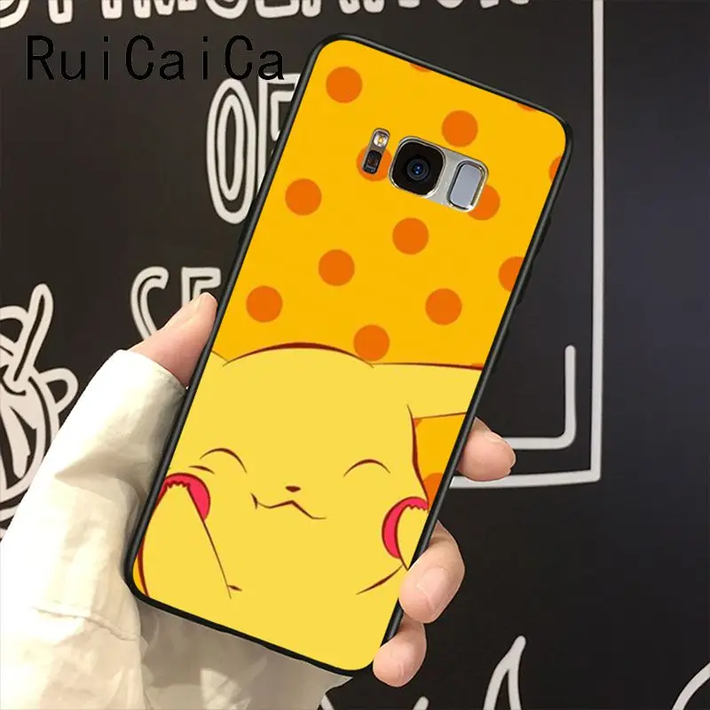 Чехол для телефона RuiCaiCa pokemons Evee pika чехол Samsung Galaxy S8 S7 edge S6 plus S10 S9plus | Мобильные