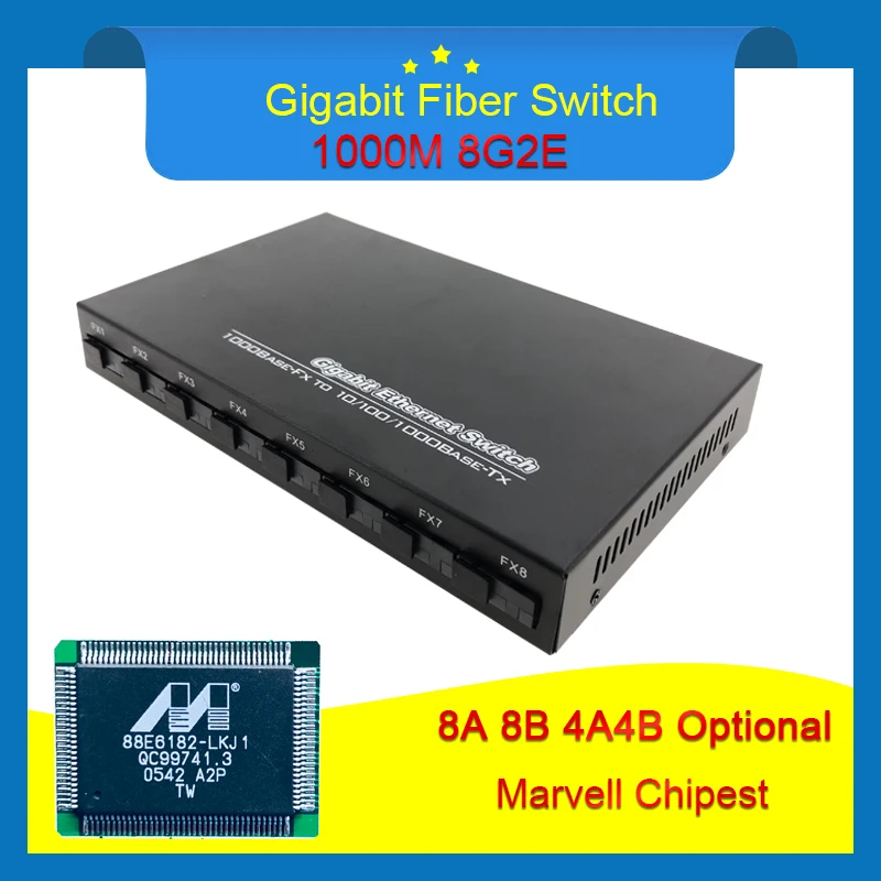 8G2E большая плата промышленного класса гигабитный Ethernet коммутатор 8*1 25G