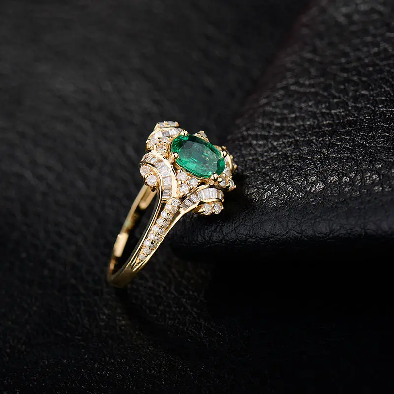Женское кольцо из желтого золота с овальным камнем 0 59 карата|gemstone jewelry|yellow gold