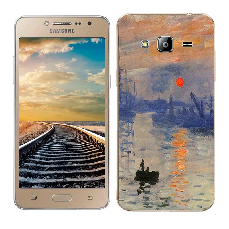 Мягкий чехол для Samsung Galaxy J2 Prime силиконовый с масляной росписью задняя крышка G532F