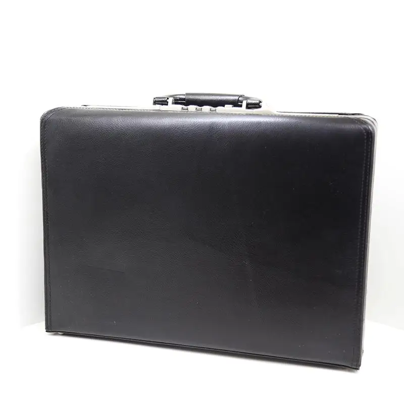 Мужской портфель из натуральной воловьей кожи черный деловой для ноутбука сумка