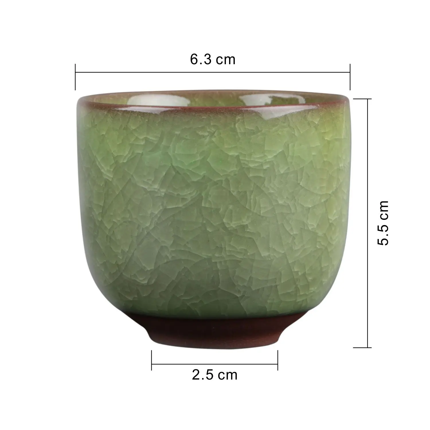 2.5 Inch Ceramic Ice Crack Zisha Raised Serial succulent Cactus Plant Pot Flower Container Planter light green Bamboo Trays | Дом и сад