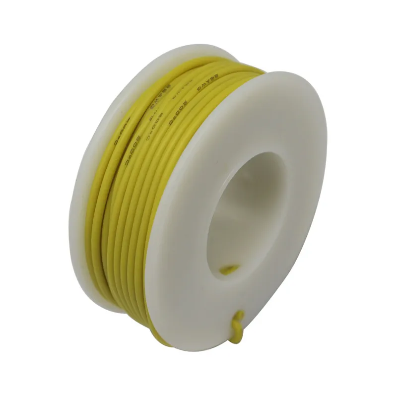 yellow 10 м 31,8 фута 30AWG силиконовый провод наружный диаметр 0,8 мм луженая медная проволока многожильный провод и кабель DIY - Цвет: yellow