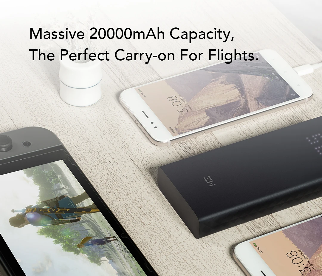 ZMI QB822 20000 мАч портативный внешний аккумулятор 2 способа 27 Вт быстрая QC 3,0 внешняя батарея для телефона зарядное устройство USB 3,0 универсальный источник питания