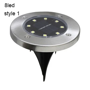 8led warm white Солнечный подземный светильник 8 Светодиодный светильник на солнечной батарее, светильник под заземлением, встраиваемый светильник для сада, декор для улицы - Испускаемый цвет: 8led warm white