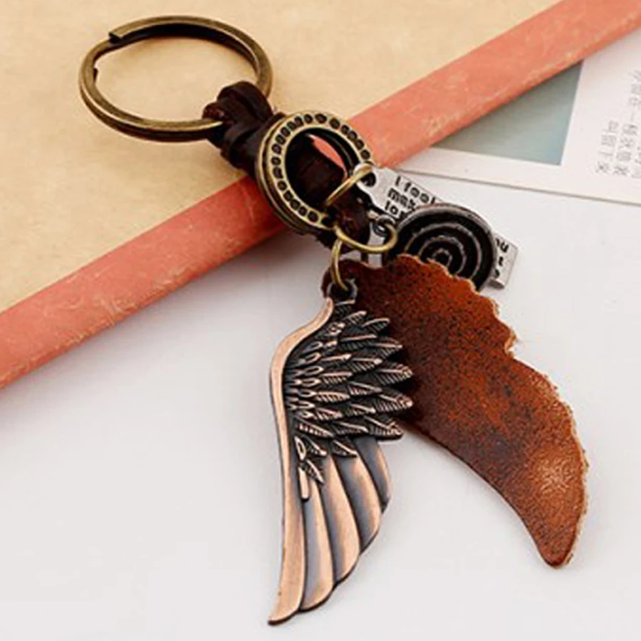 Сплав крыло кожа панк ретро брелок сумка Подвеска Брелоки очарование унисекс