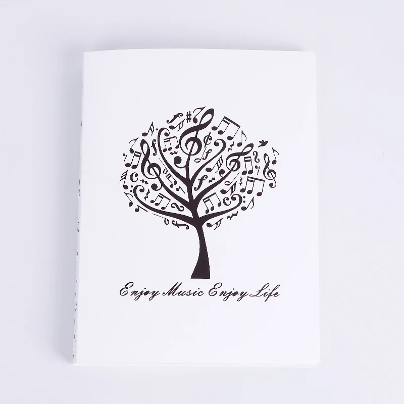 Tree White Формат А4, музыкальная коллекция очков, зажим для документов, бумажные карманы, Индукционная папка, лист для персонала, посылка для хранения, аксессуары для фортепиано, гитара - Цвет: Tree White