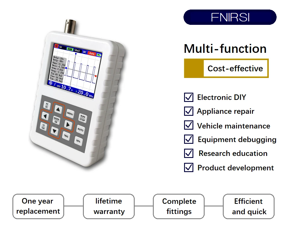 DSO FNIRSI PRO Портативный мини цифровой осциллограф 5 м пропускная способность 20MSps частота дискретизации