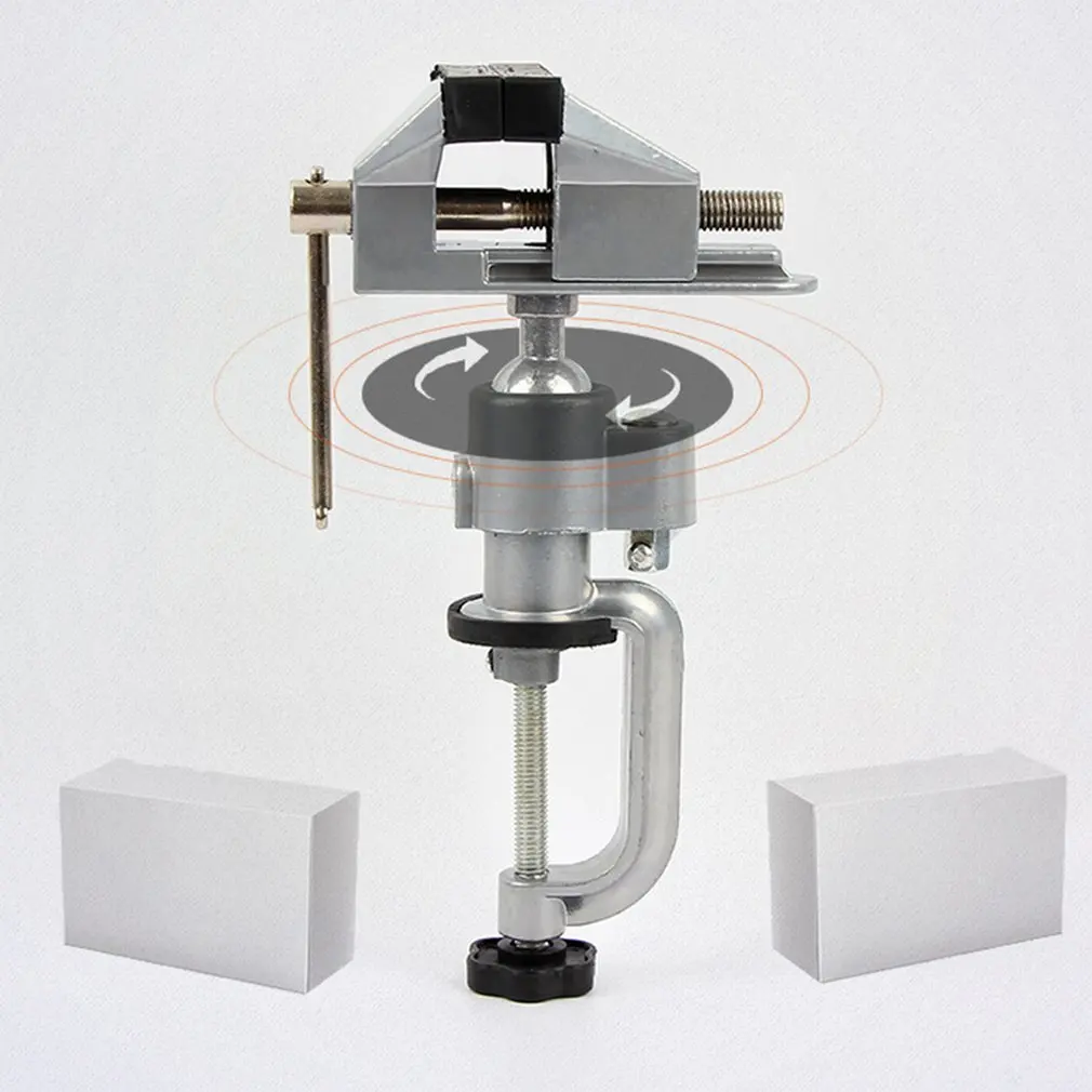 2 in 1 Table Vise Bench Vice Aluminium Alloy 360 Degree Rotating Universal Vise Precise Mini Vise Clamp Alloet