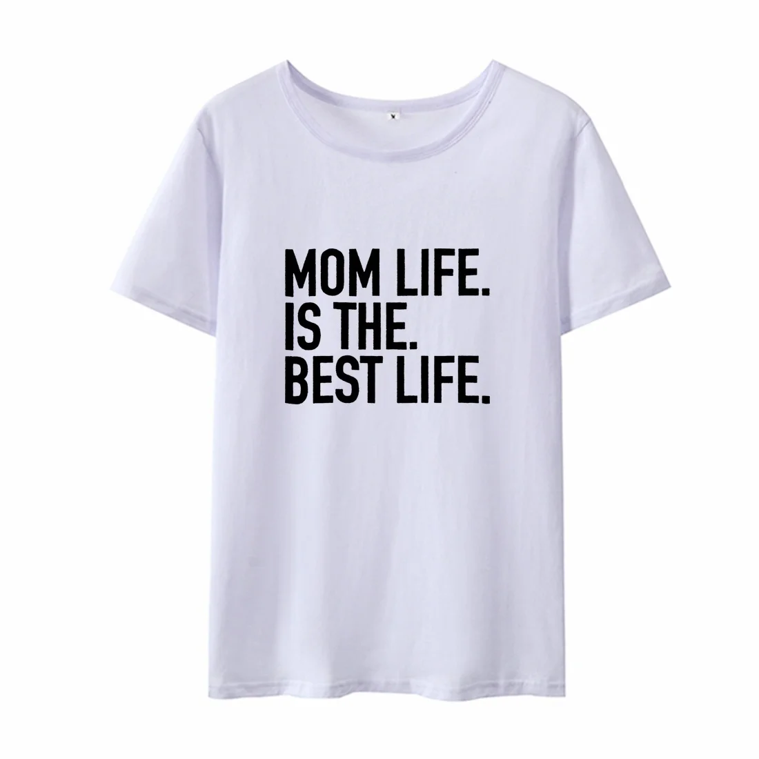 Женская футболка с принтом Mom Life Is The Best черная белая свободная хлопковая Футболка