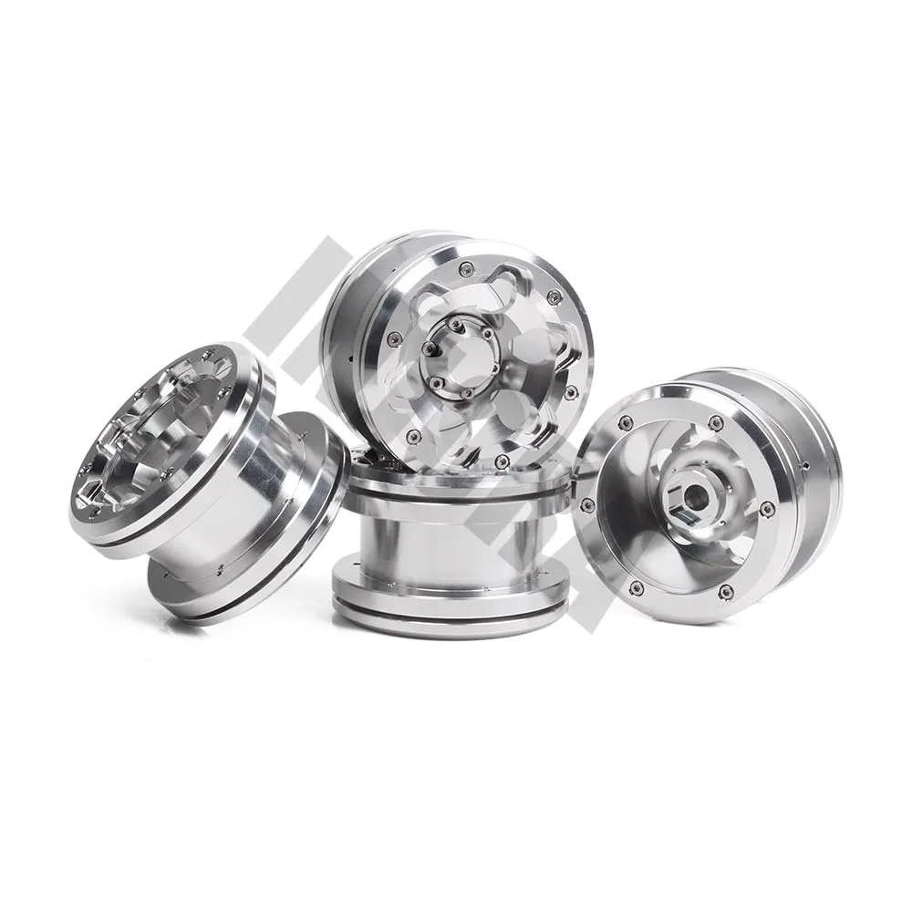 Sliver 4 шт. 2," Металл Beadlock обод колеса для 1/10 RC Рок Гусеничный осевой SCX10 RR10 90053 AX10 Wraith 90056 90045 YETI KM2 - Цвет: Sliver