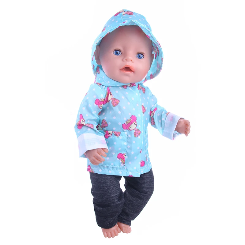 Fleta Мода синий плащ Подходит к кукле 43 см или 18 дюймов American Doll аксессуары (только в