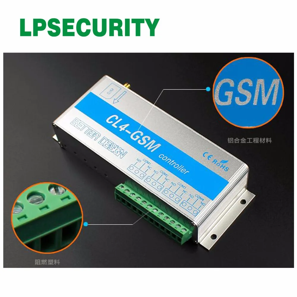 GSM приемник и переключатель для открывания ворот 4 Реле Выход GSM гаражные ворота CL4-GSM GSM переключатель SMS контроллер
