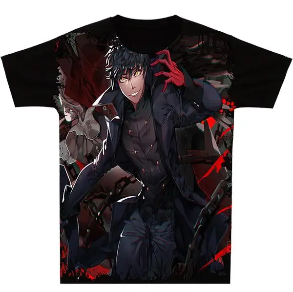 Высокая-Q унисекс Persona5 P5 Persona 5 Akira Kurusu короткий рукав свободная футболка Топ