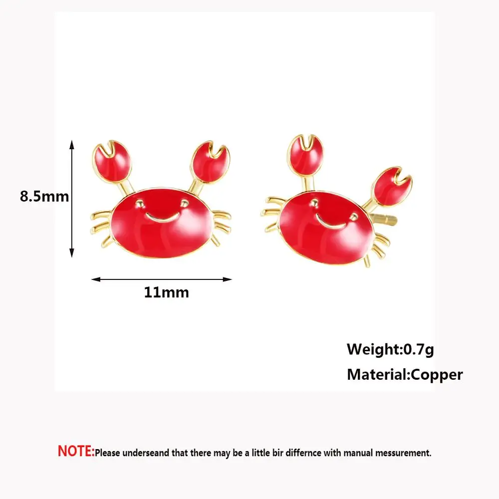 Женские сережки гвоздики Chereda милые красные серьги модные