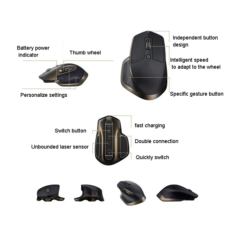 Logitech MX Master Mause Wireless Bluetooth Mouse Gaming raton Laptop PC Gamer Original souris sans fil Laser Ergonomic Mouse