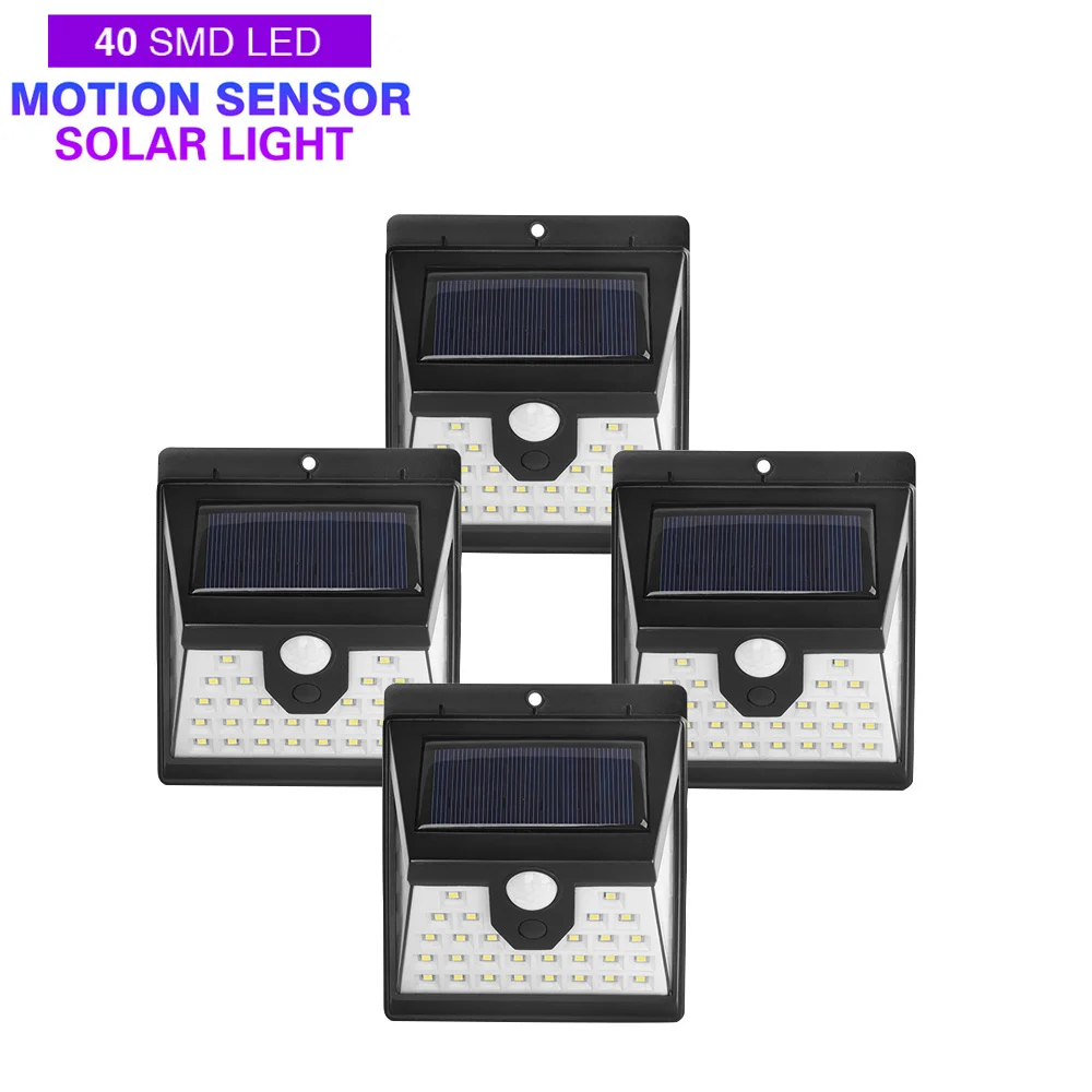 40 светодиодный светильник на солнечной батарее датчик человеческого тела 4 шт.
