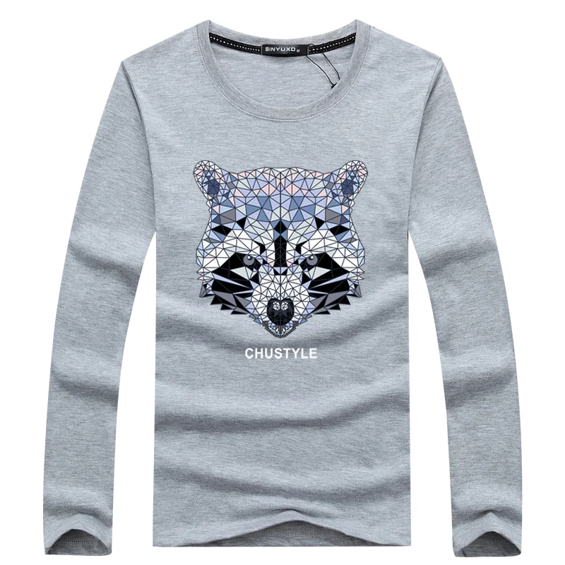 Яркая брендовая Новинка 2017 осенняя футболка большого размера мужские хлопковые