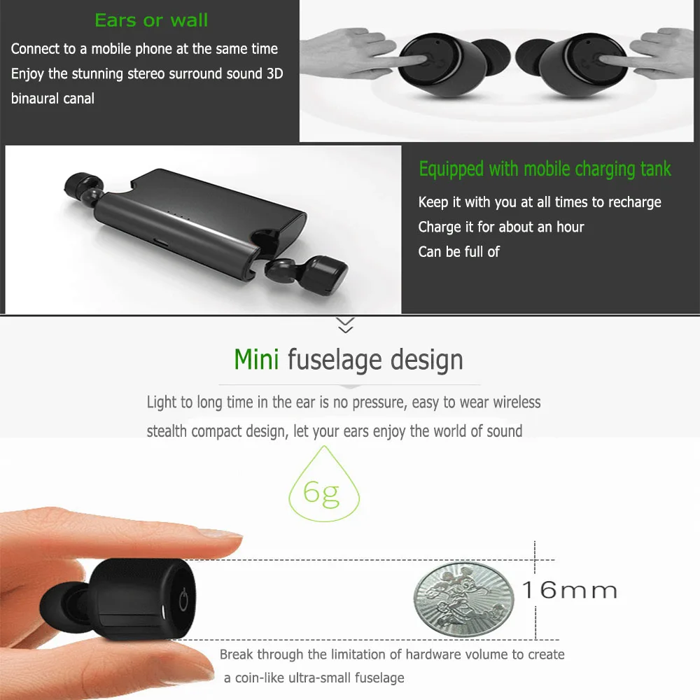 2018 новые X1T обновленные X2T Bluetooth наушники настоящие беспроводные двойные 4 2