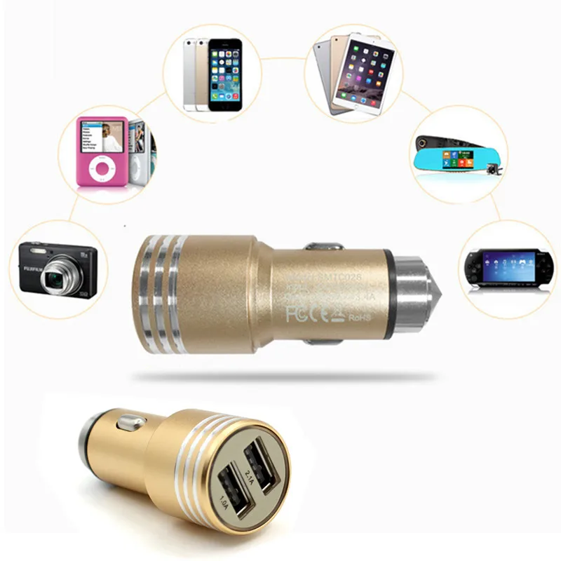 Новое поступление универсальное автомобильное зарядное устройство 2.1A + 1A