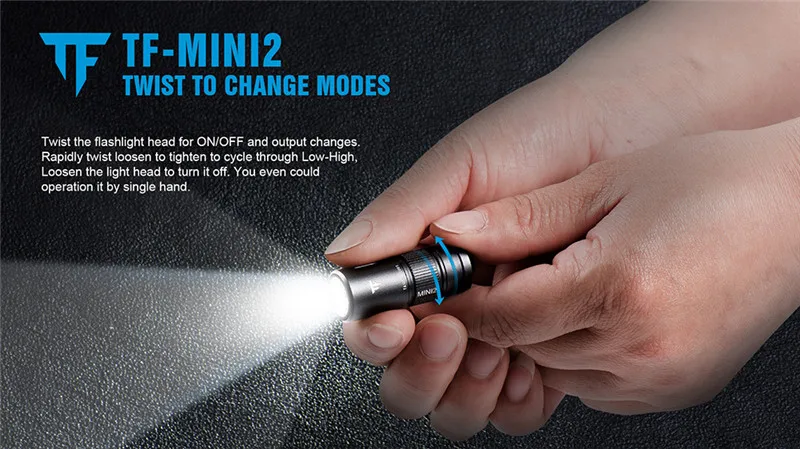 IPX8 Водонепроницаемый Mini EDC фонарь 1 52 дюймов CA18-3X LED 220 люмен светодиодный фонарик