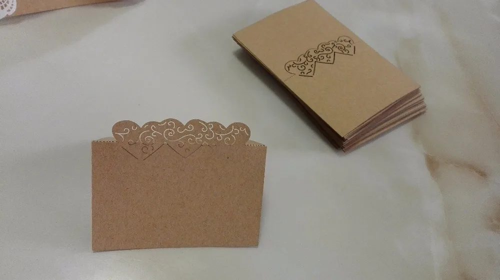 Винтажные любовные сердца лазерная резка карты крафт картон свадьба помолвка