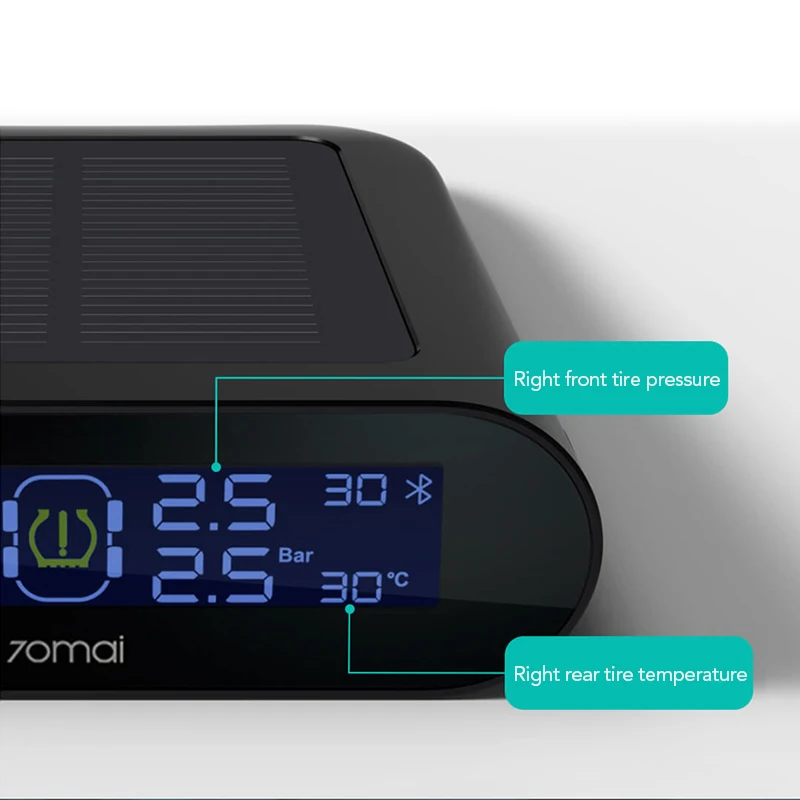 Xiaomi 70mai TPMS Тестер давления в шинах монитор солнечной энергии двойной usb зарядка 4