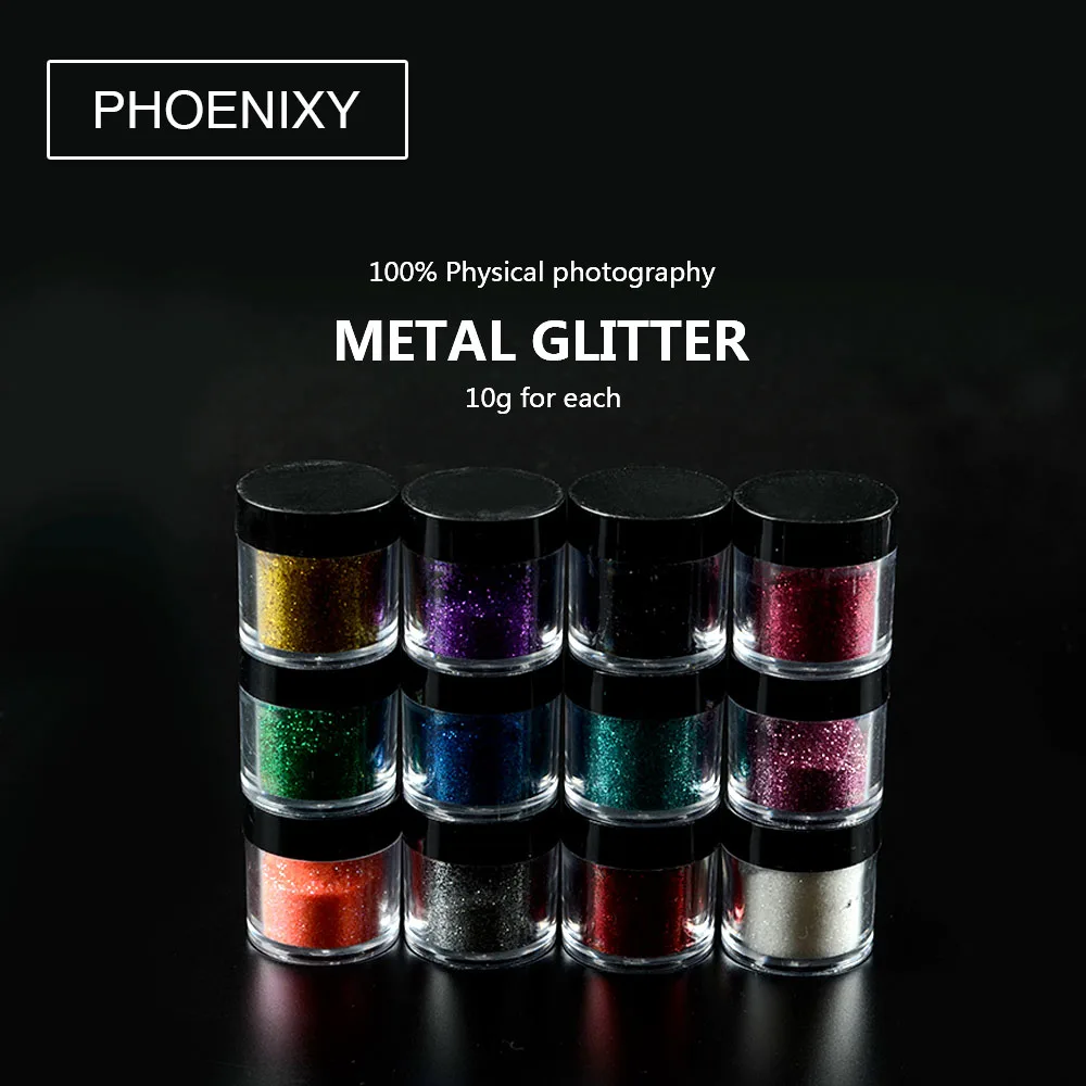 12 бутылок/набор голографическая блестящая пудра для ногтей Лазерная пыль