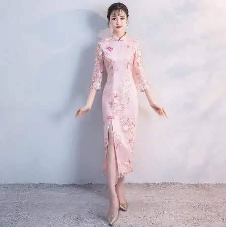 style 2 Размер S-XXL свадебное платье Cheongsam красное китайское традиционное женское элегантное вечернее платье Qipao сексуальное кружевное мини-платье ретро Vestido - Цвет: style 2
