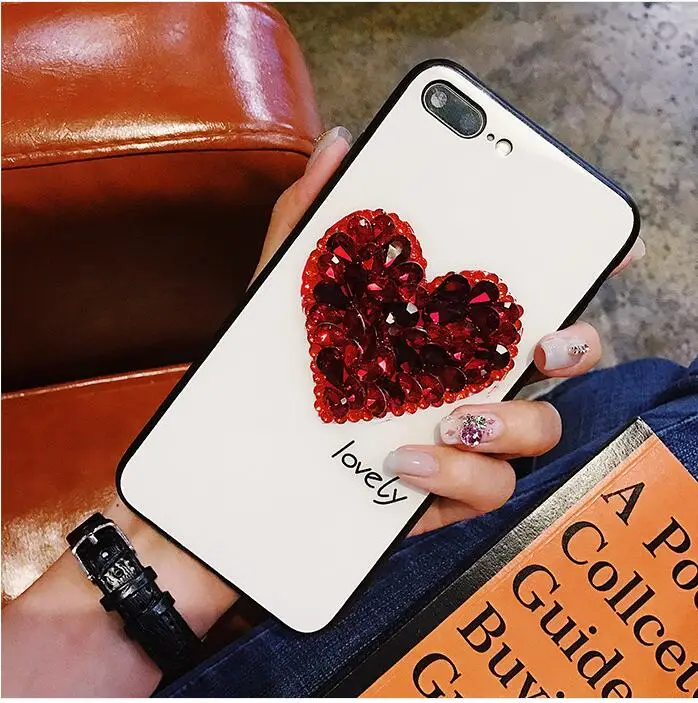 Роскошный блестящий чехол XINGDUO с сердечками для iphone 8 7 6 6s plus X XR XS MAX прозрачный