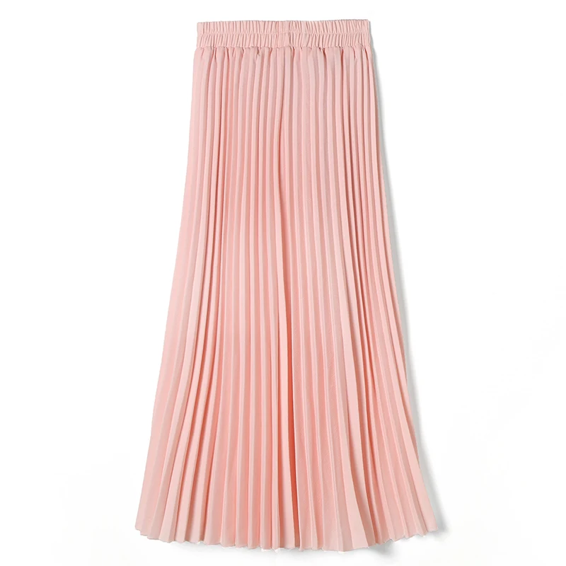 

add New 3D stereo chinese style Chiffon vertical Fashion Women Skirt Half Length Pleated Skirts Elastic Brand High Length Sheer