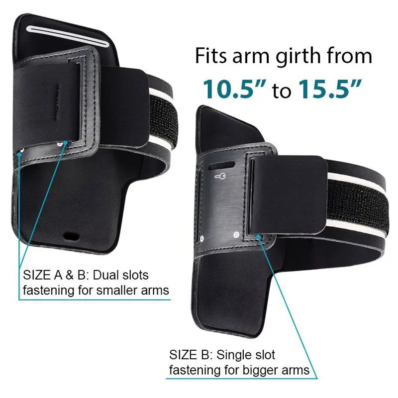 BLACK Waterproof Gym Sports Running Armband For iphone Xs Max XR X 8 4 4s 5 5s 5c SE 6 6s 7 7s plus Arm Band Phone Bag Case | Мобильные